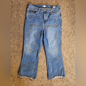 Good American Always Fits Mini Boot Cut Crop Jeans